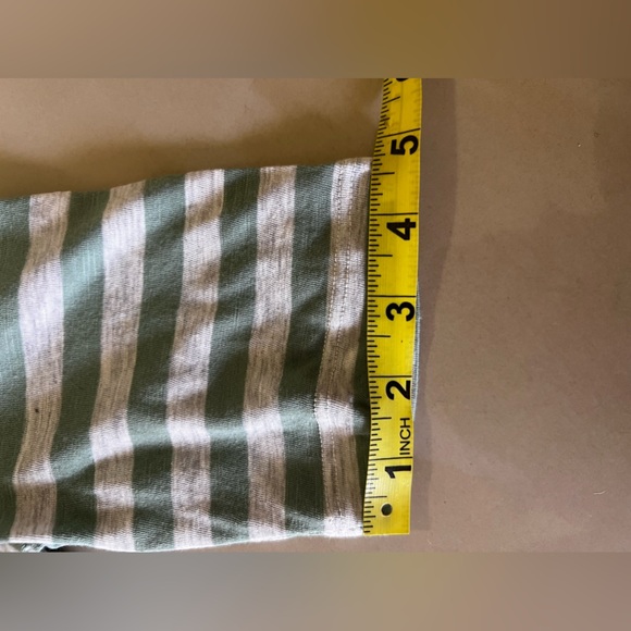 LOGO By Lori Goldstein Stripe Knit Shift Dress Flounce Hem Green XXS - Picture 14 of 16